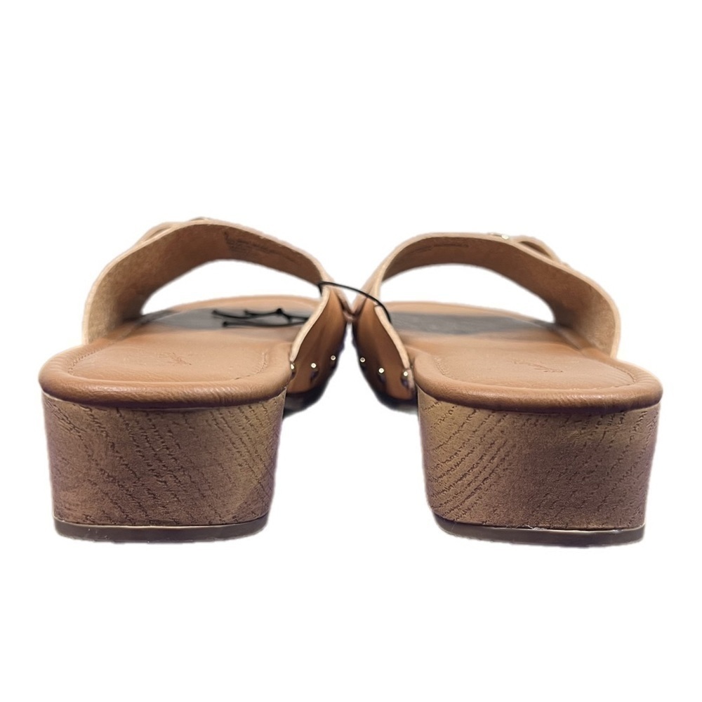 Universal Threads | Tan Vegan Leather Buckle Detail Sandals Slide - Picture 8 of 12